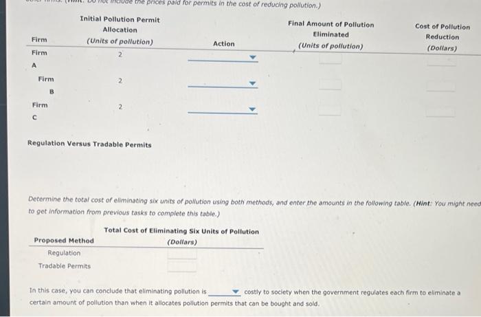 Solved Complete the following tabie with the total cost to | Chegg.com