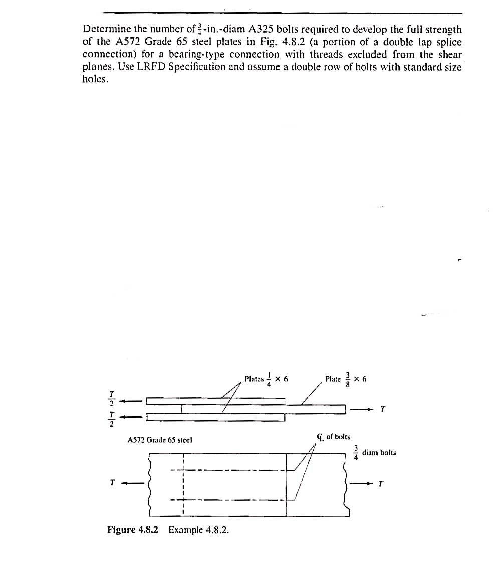 Solved Determine the number of -in.-diam A325 bolts required | Chegg.com
