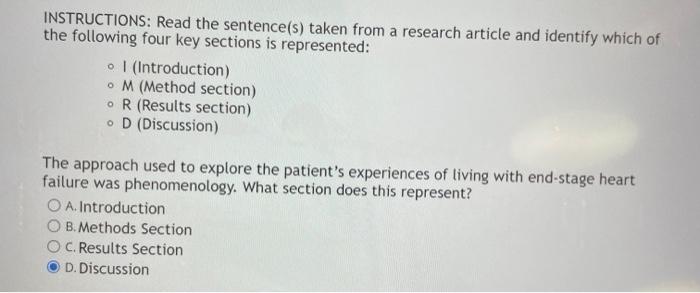 Solved INSTRUCTIONS: Read The Sentence(s) Taken From A | Chegg.com