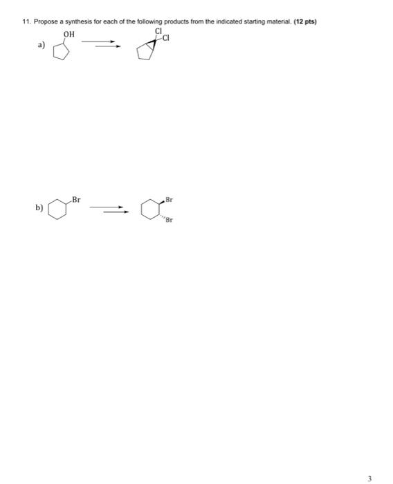 Solved 11. Propose a synthesis for each of the following | Chegg.com