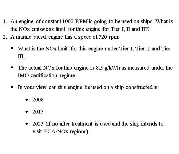 Solved 1. An engine of constant 1000 RPM is going to be used | Chegg.com