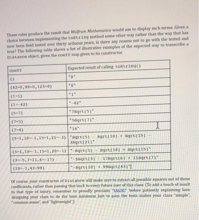 Lab 19: Symbolic Distances I: Representation JUnit: | Chegg.com