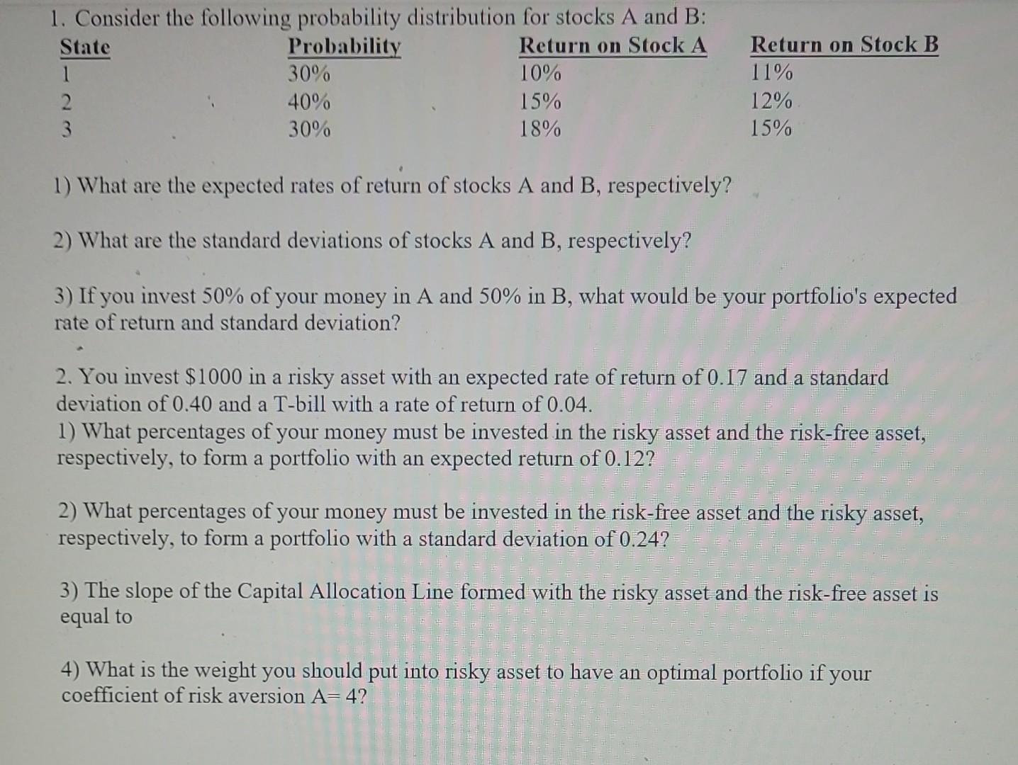 Solved 1. Consider The Following Probability Distribution | Chegg.com