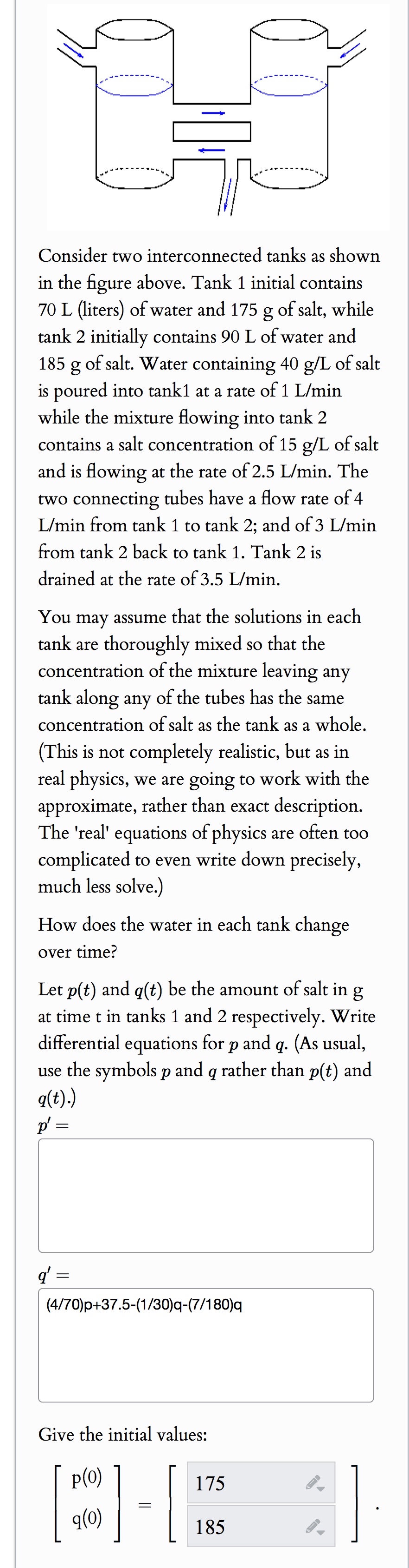 Solved Consider two interconnected tanks as shown in the | Chegg.com