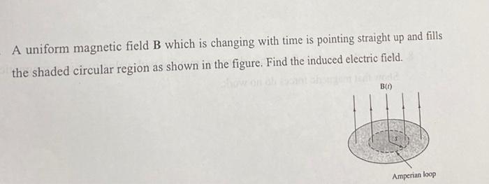 Solved A Uniform Magnetic Field B Which Is Changing With | Chegg.com