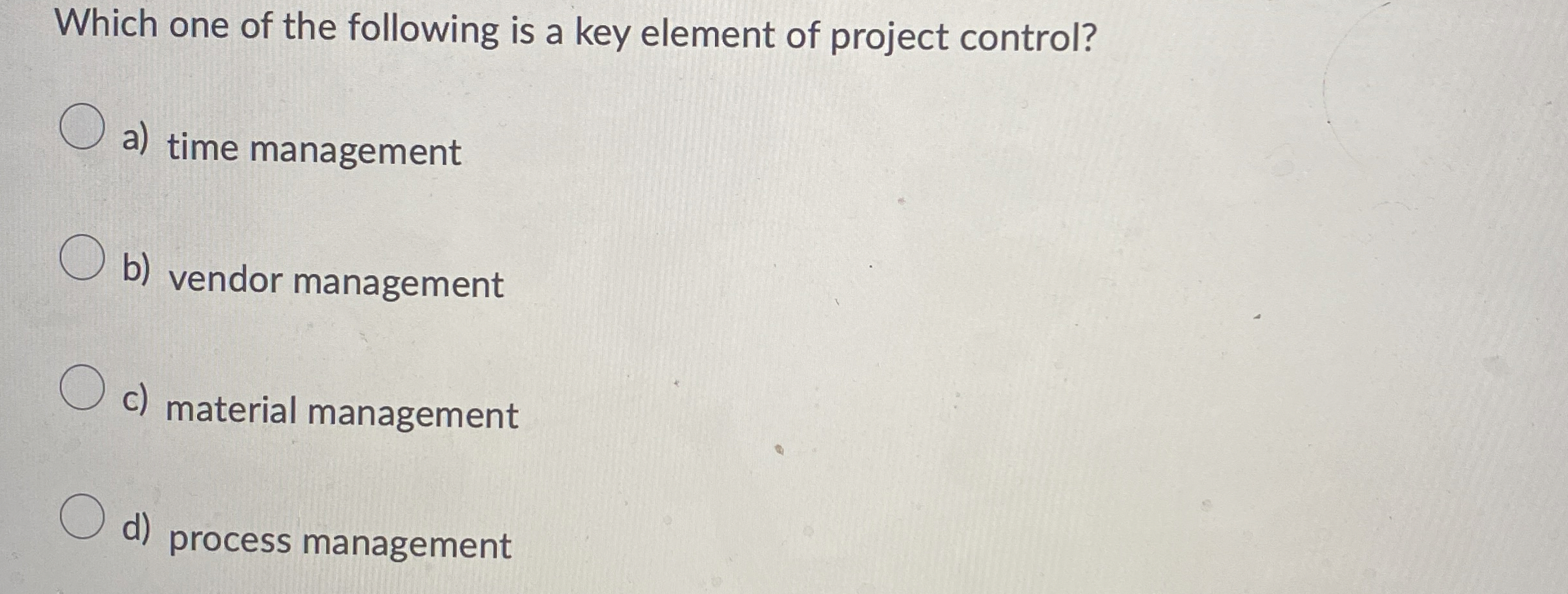 Solved Which one of the following is a key element of | Chegg.com