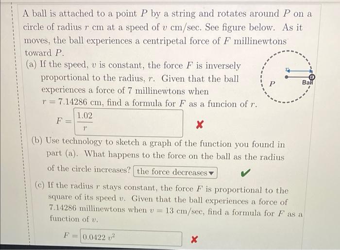 Solved A ball is attached to a point P by a string and | Chegg.com