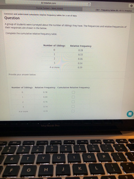 Knewton homework image
