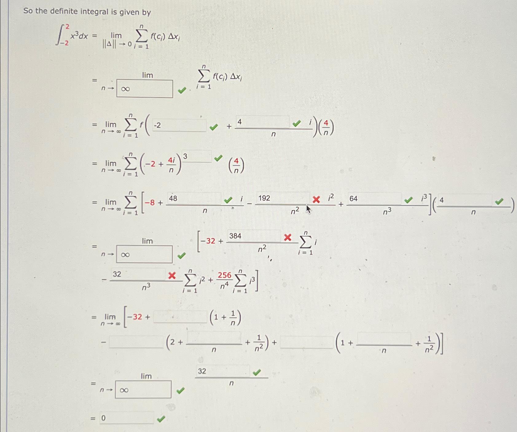Solved So the definite integral is given byI need help fill | Chegg.com