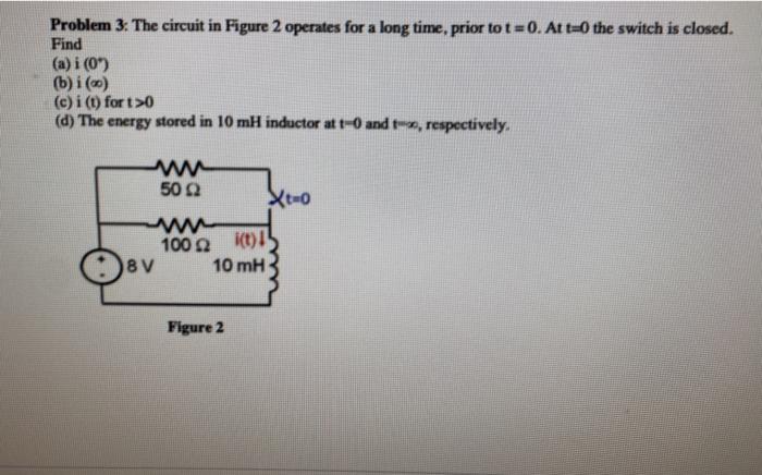 Solved Problem 3: The Circuit In Figure 2 Operates For A | Chegg.com