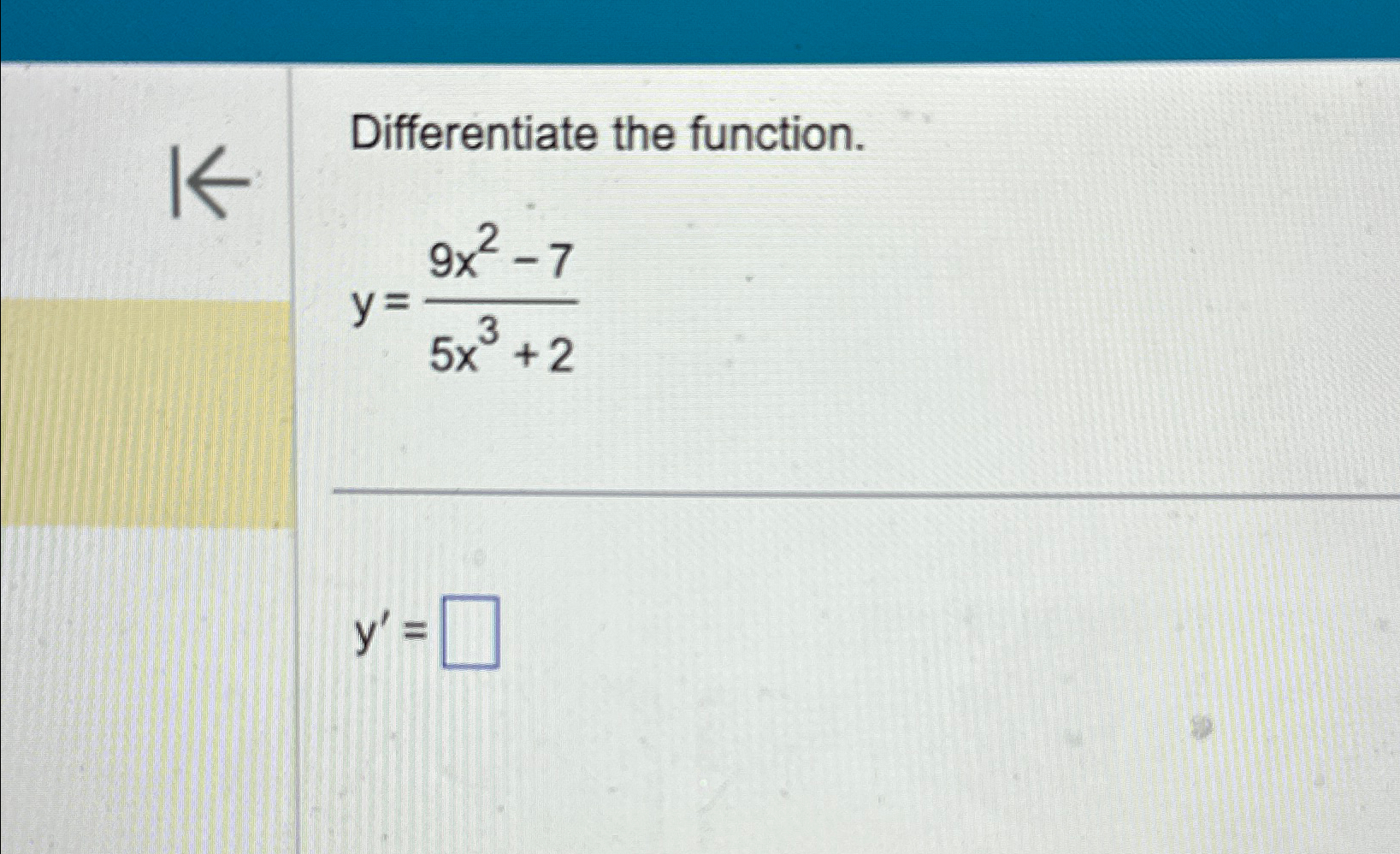 Solved Differentiate The Function Y 9x2 75x3 2y