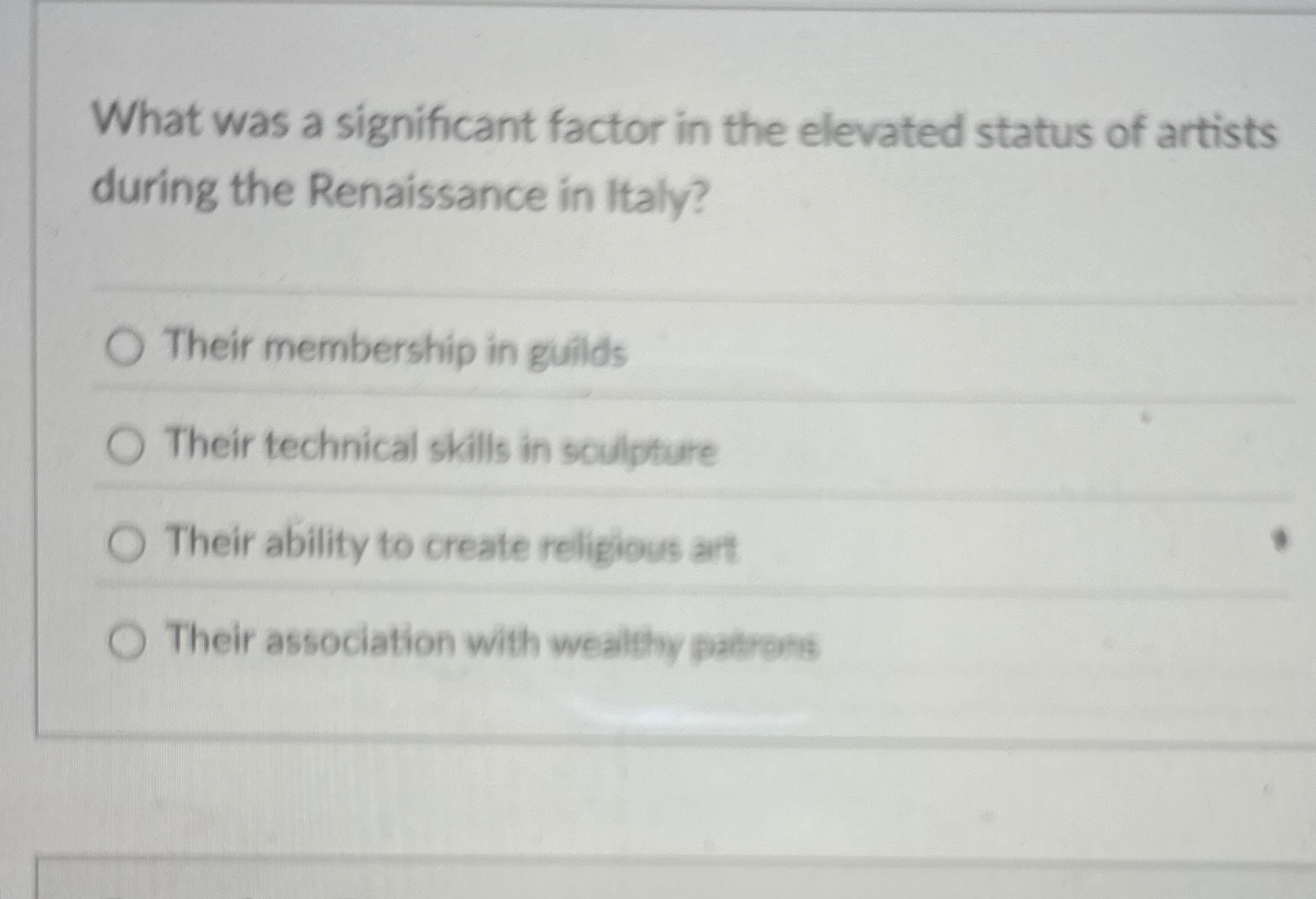 Solved What was a significant factor in the elevated status | Chegg.com