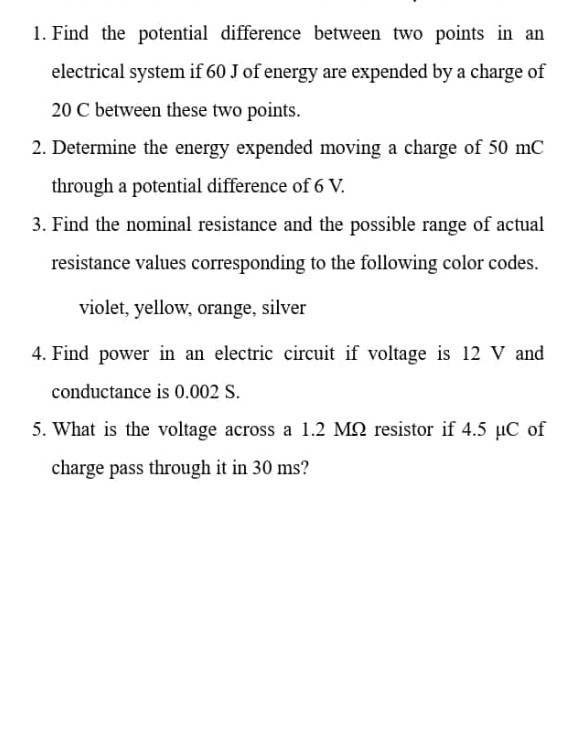 Solved 1. Find the potential difference between two points | Chegg.com