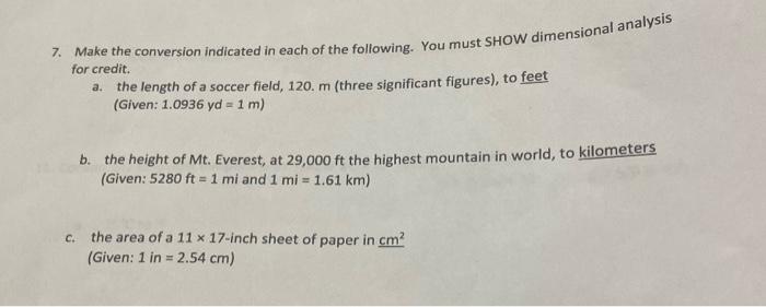 Solved Make The Conversion Of Each Of The Following You Chegg Com