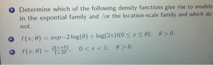 Solved Determine which of the following density functions | Chegg.com