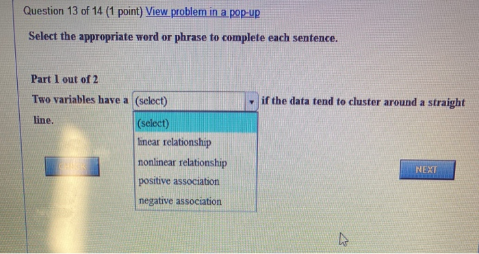 Solved Question 13 of 14 (1 point) View problem in a pop-up | Chegg.com