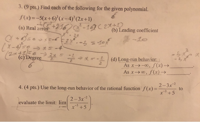 Solved 3 9 Pts Find Each Of The Following For The Giv Chegg Com