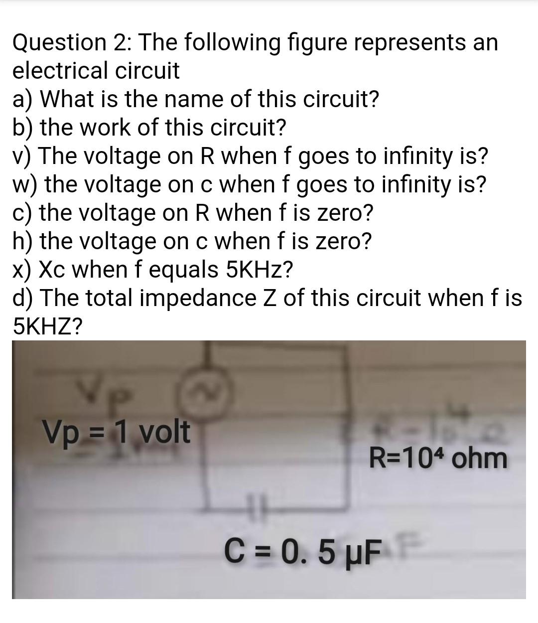 Solved Question 2: The following figure represents an | Chegg.com