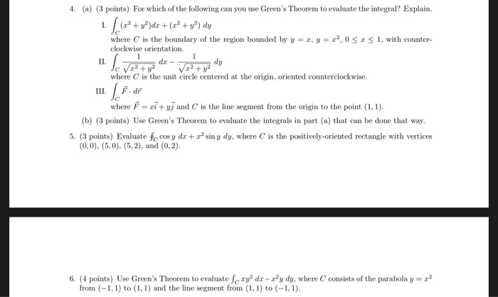 Solved 4. (a) (3 points) For which of the following can you | Chegg.com