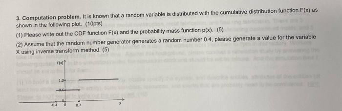 Solved 3. Computation problem. It is known that a random | Chegg.com