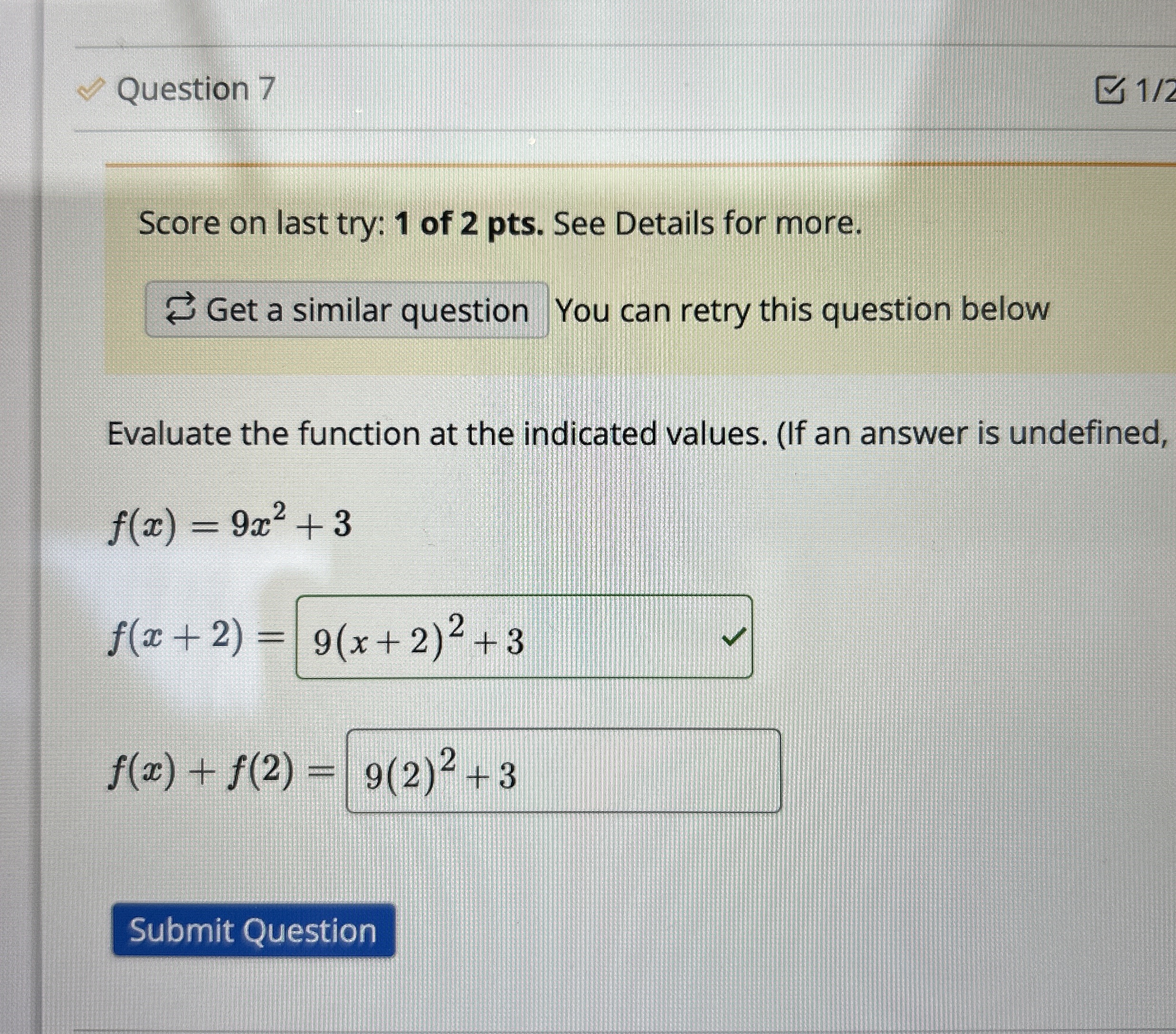 Solved Question 7Score on last try: 1 ﻿of 2 ﻿pts. ﻿See | Chegg.com