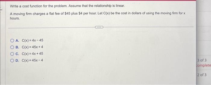 Solved Write a cost function for the problem. Assume that | Chegg.com
