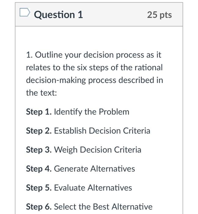 steps in rational decision making process