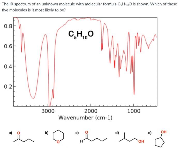 Solved Which of these molecules best corresponds to the IR | Chegg.com