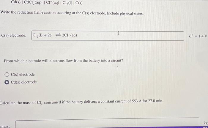 Solved Help! Calculate The Mass Of Cl2 Consumed If The 