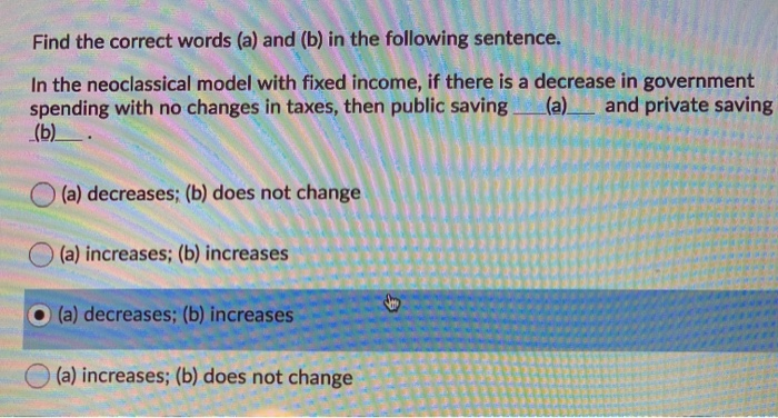 Solved Find The Correct Words (a) And (b) In The Following | Chegg.com