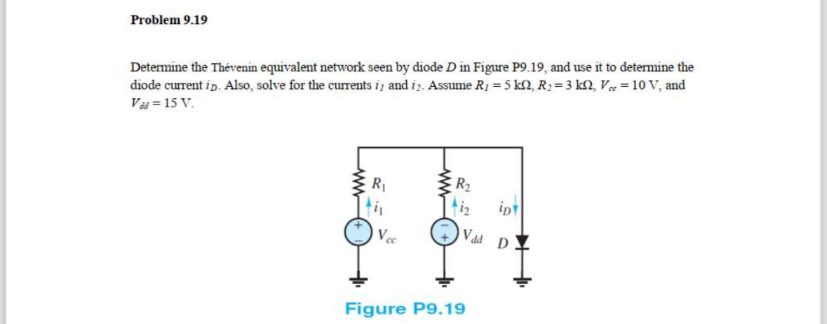 Solved Problem 9.19Determine the Thévenin equivalent network | Chegg.com