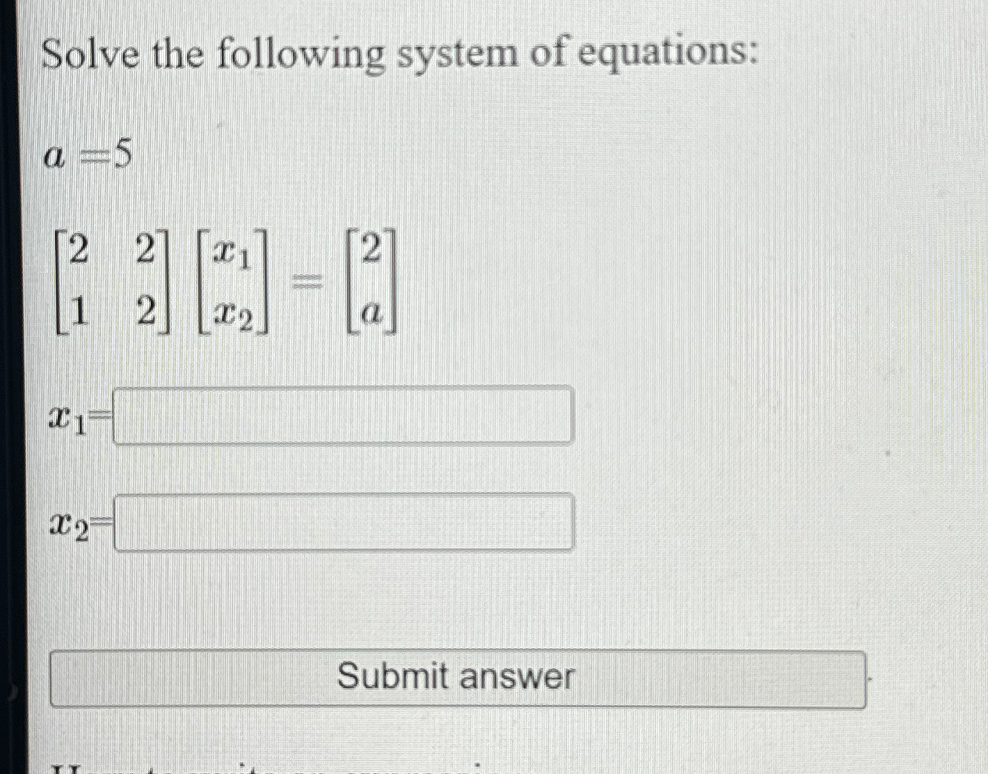Solved Solve the following system of | Chegg.com