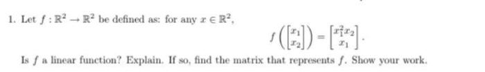 1 Let F R2→r2 Be Defined As For Any X∈r2