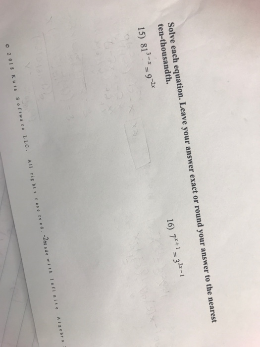 Solved Solve each equation. Leave your answer exact or round | Chegg.com