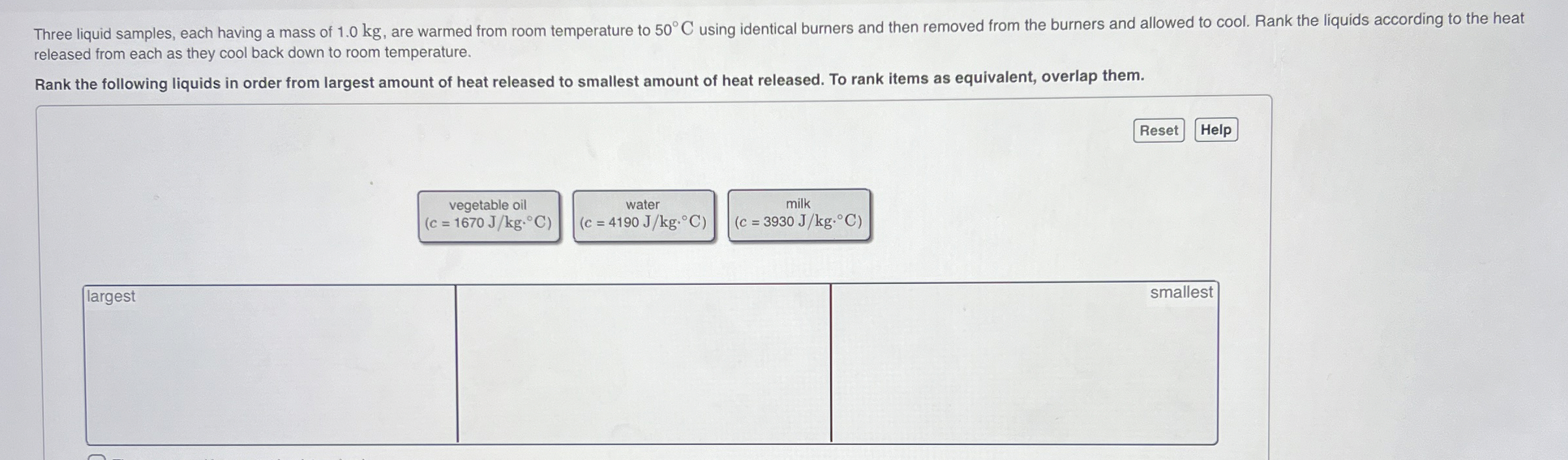 Solved Three liquid samples, each having a mass of 1.0kg, | Chegg.com