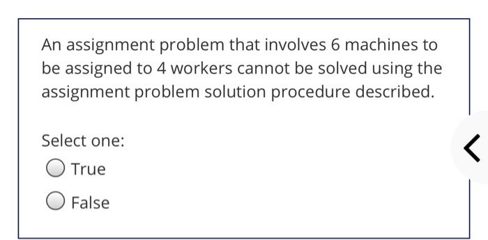 Solved An assignment problem that involves 6 machines to be | Chegg.com
