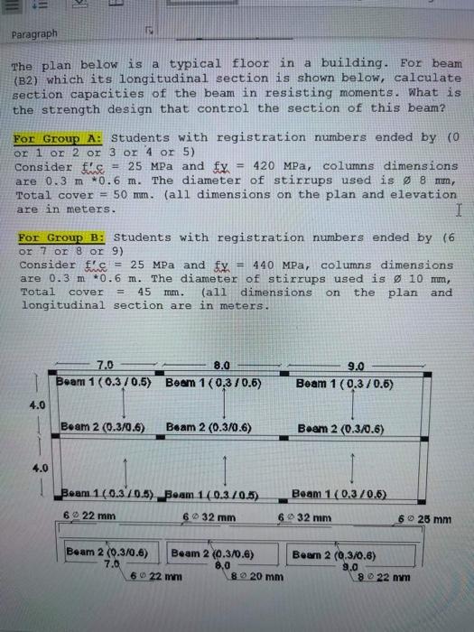 Solved E 19 Paragraph The plan below is a typical floor in a | Chegg.com