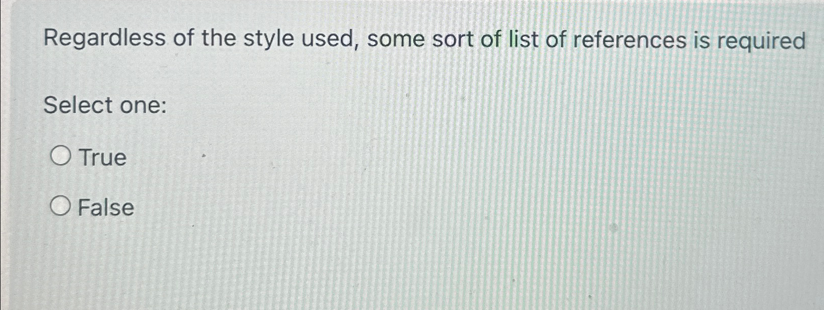 Solved Regardless of the style used, some sort of list of | Chegg.com