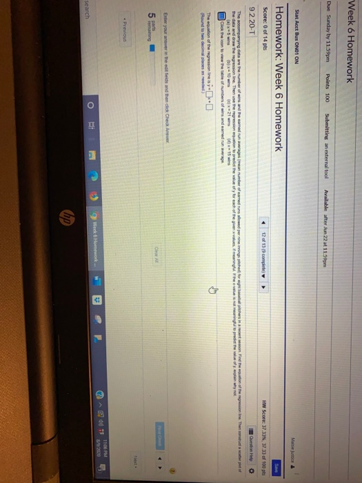 Solved Week 6 Homework Due Sunday by 11:59pm Points 100 | Chegg.com