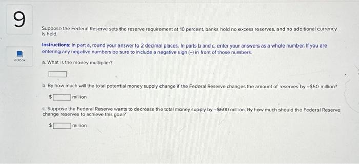 Solved Suppose The Federal Reserve Sets The Reserve | Chegg.com