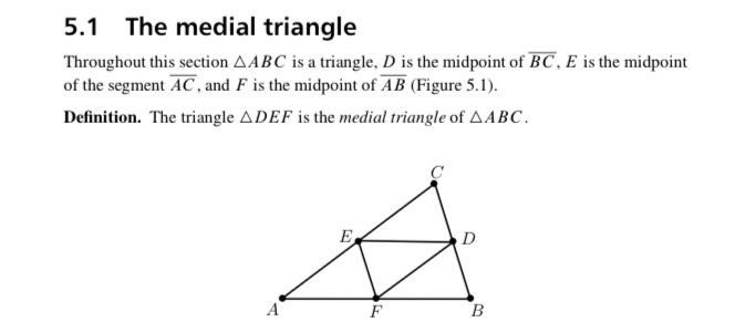 Solved 5.1 The medial triangle Throughout this section AABC