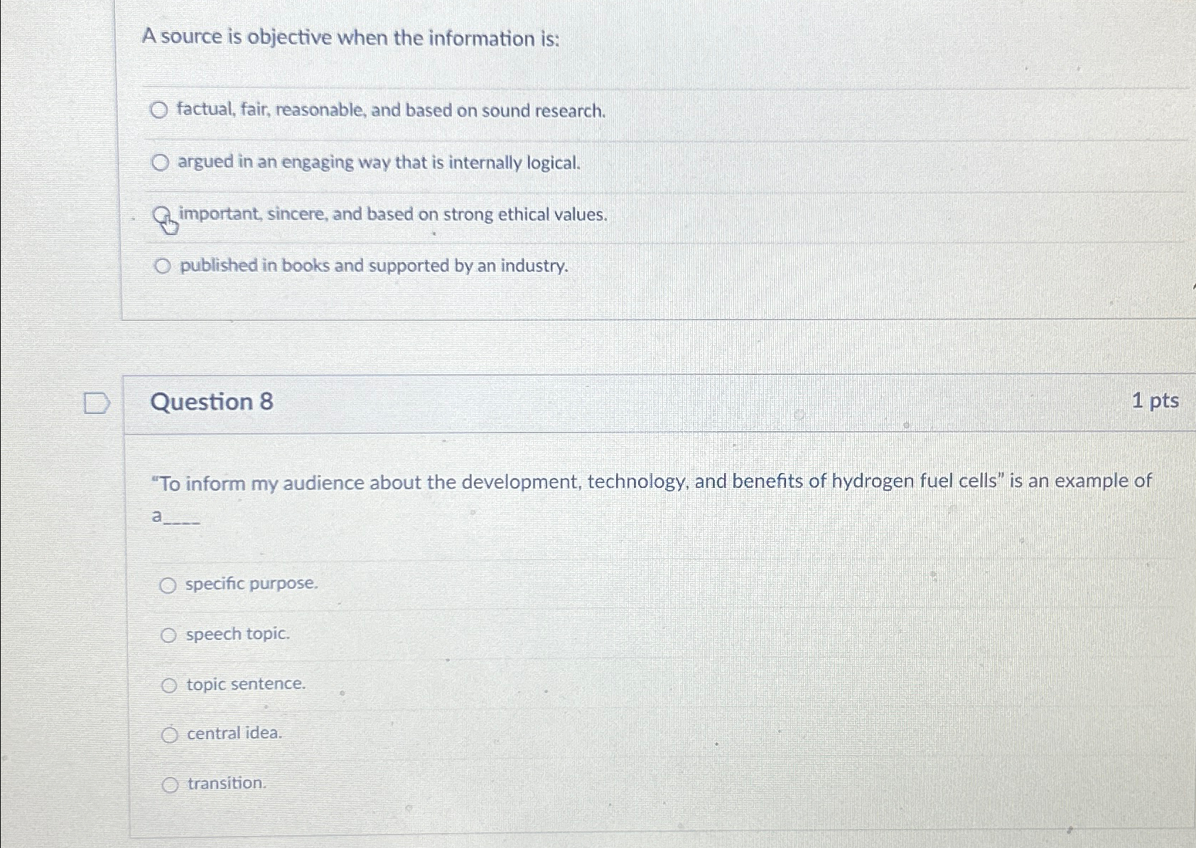 Solved A source is objective when the information | Chegg.com
