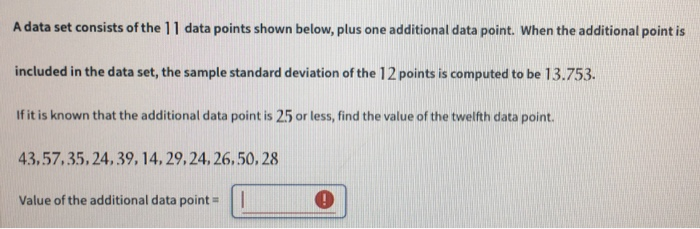 Solved A data set consists of the 11 data points shown | Chegg.com