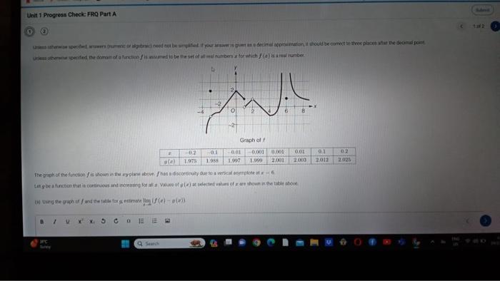 Solved Unit 1 Progress Check: FRQ Part A 1) Unless Otherwise | Chegg.com