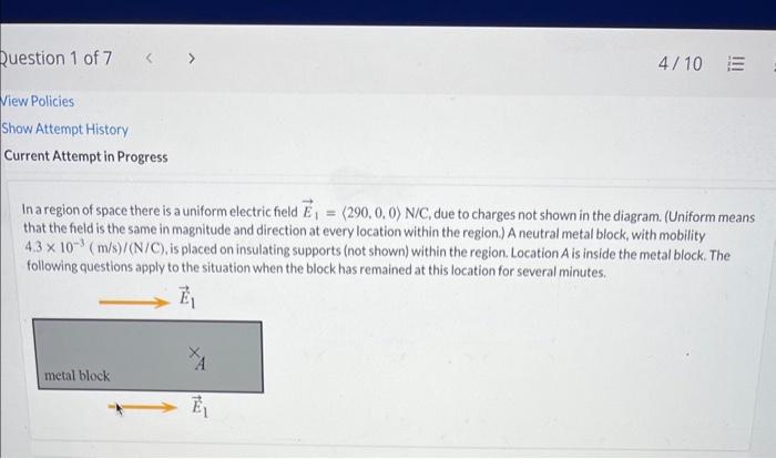 Solved In a region of space there is a uniform electric | Chegg.com