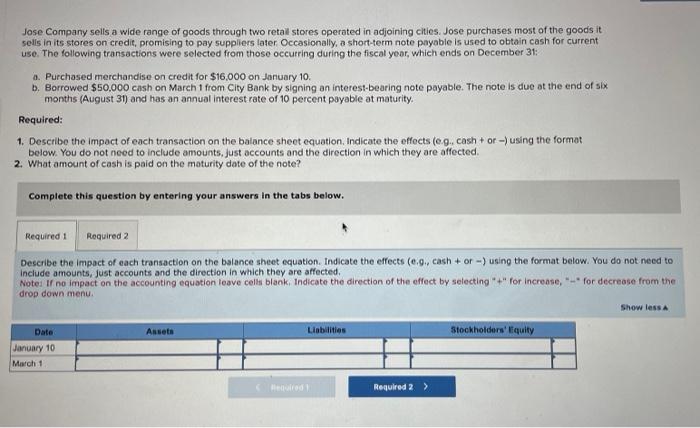 Solved Required:1. Describe the impact of each transaction | Chegg.com