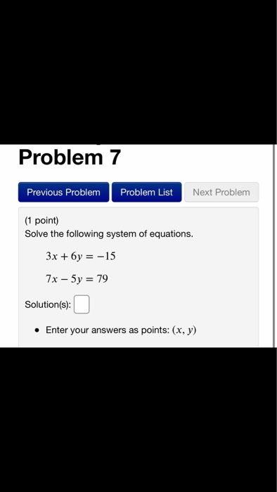 Solved Problem 7 Previous Problem Problem List Next Problem | Chegg.com