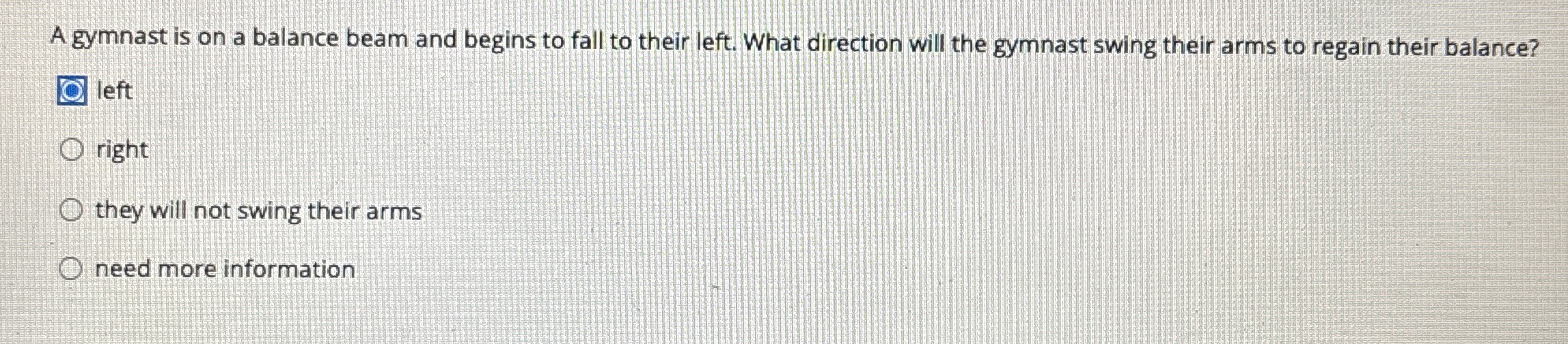 Solved A gymnast is on a balance beam and begins to fall to