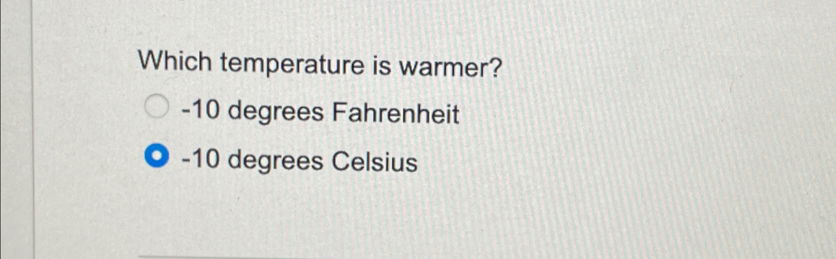 is 10 degrees celsius colder than 10 degrees fahrenheit