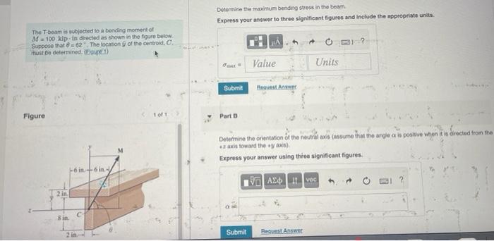 Solved Determine The Maximum Bending Stress In The Beam | Chegg.com